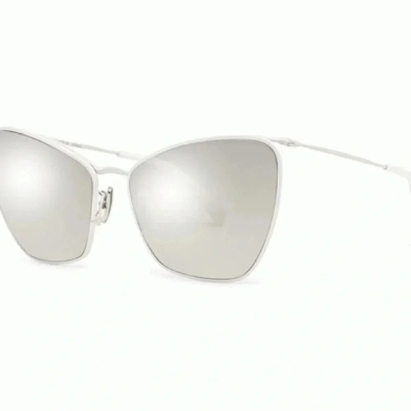 CELINE WHITE SILVER MIRRORED BUTTERFLY SUNGLASSES CL40069U - Picture 4 of 7